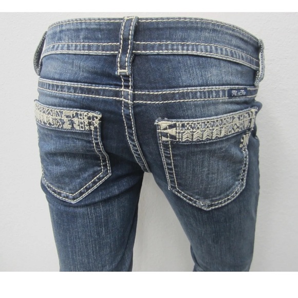 📌Sold on live📌Miss Me Born To Be Boho Ankle Jeans Womens 27 Aztec Frayed Hem - Picture 11 of 16